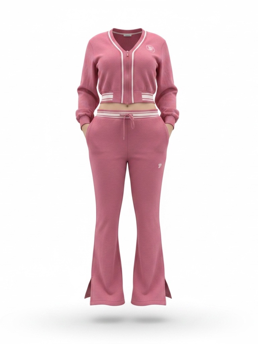 PINK Victoria's Secret Ribbed Pink Flare Track Pants